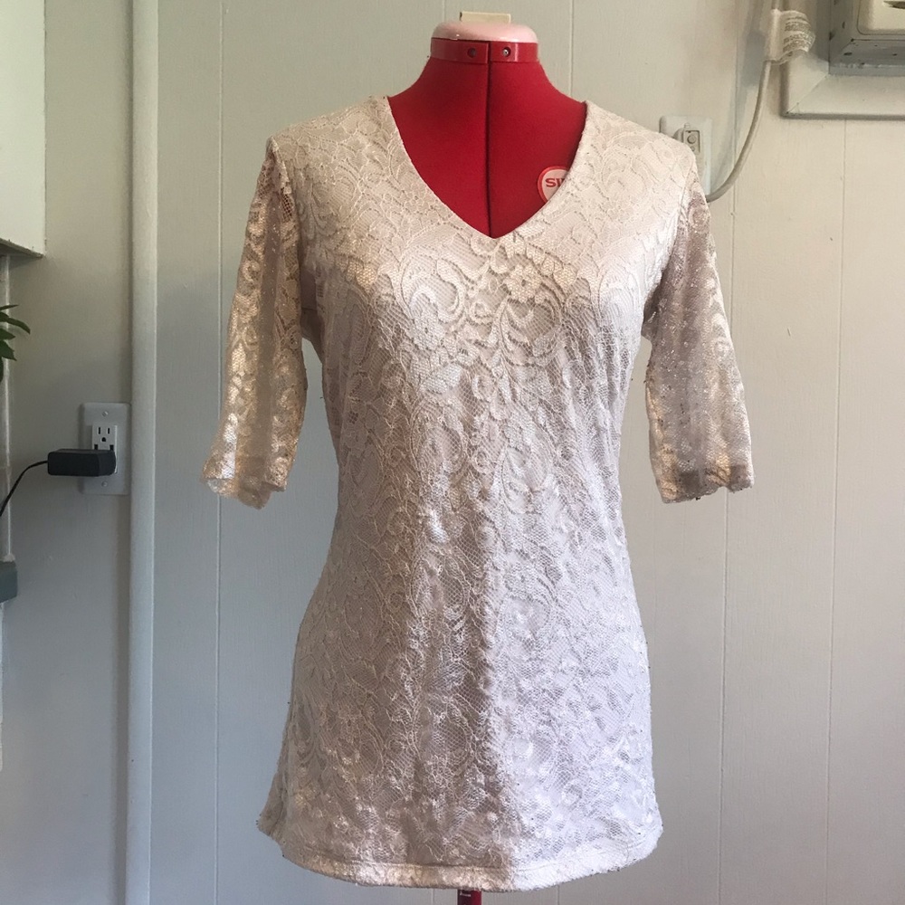 Long Elegant Legs Lace Top, Size S